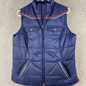 Ariat Navy Quilted Vest with Red Accents